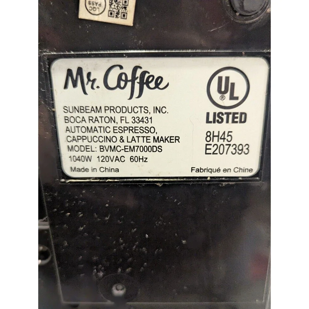 Mr Coffee One Touch Coffeehouse Espresso & Cappuccino Maker E207393  *Parts Only
